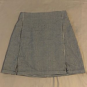Black and white checkered skirt